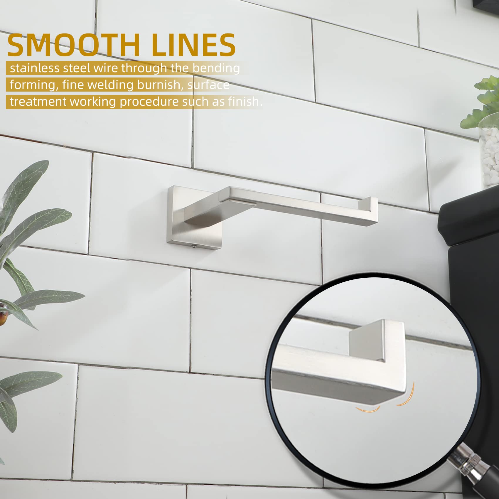 Kokosiri Toilet Paper Holder Brushed Nickel For Kitchen Bathroom Washroom Toilet Tissue Roll Paper Holder Stainless Steel, Wall
