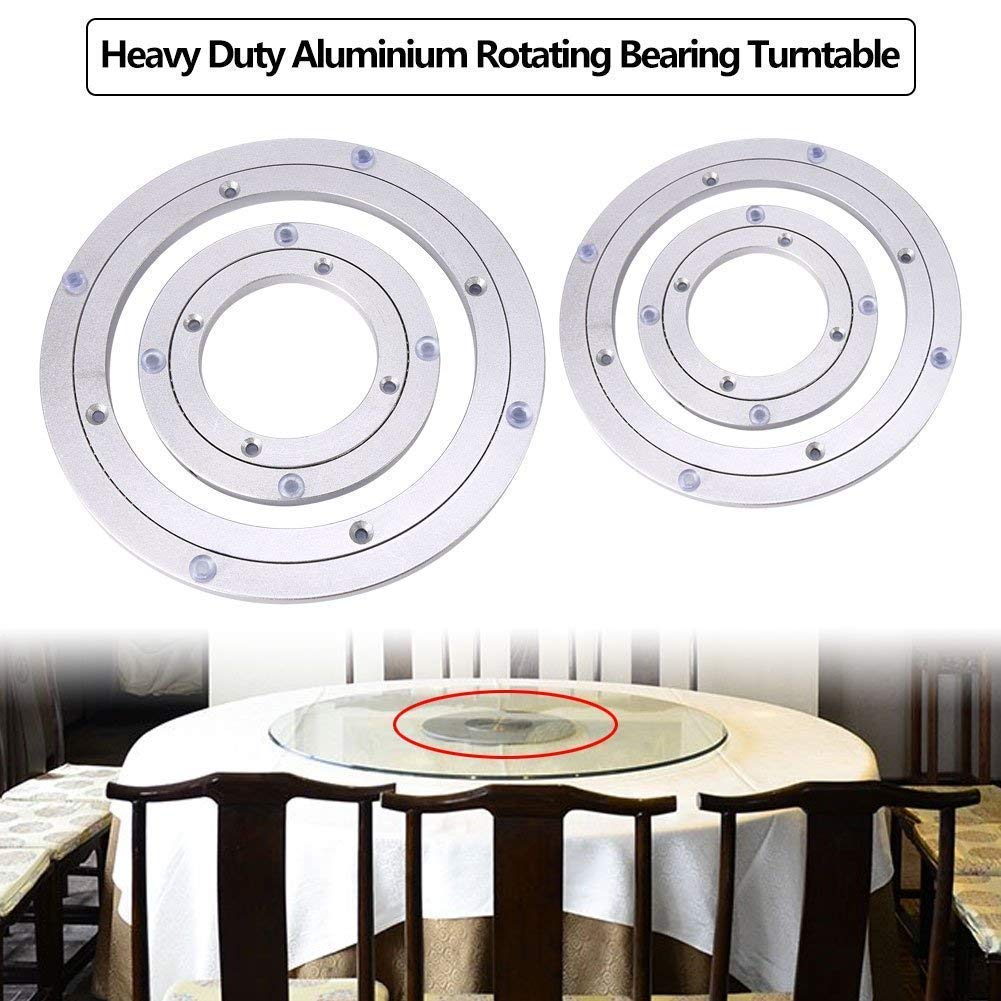 Heavy Duty Aluminium Alloy Turntable Bearing Furniture Rotating Bearing Turntable Round Dining Table Smooth Swivel Plate (Size:1