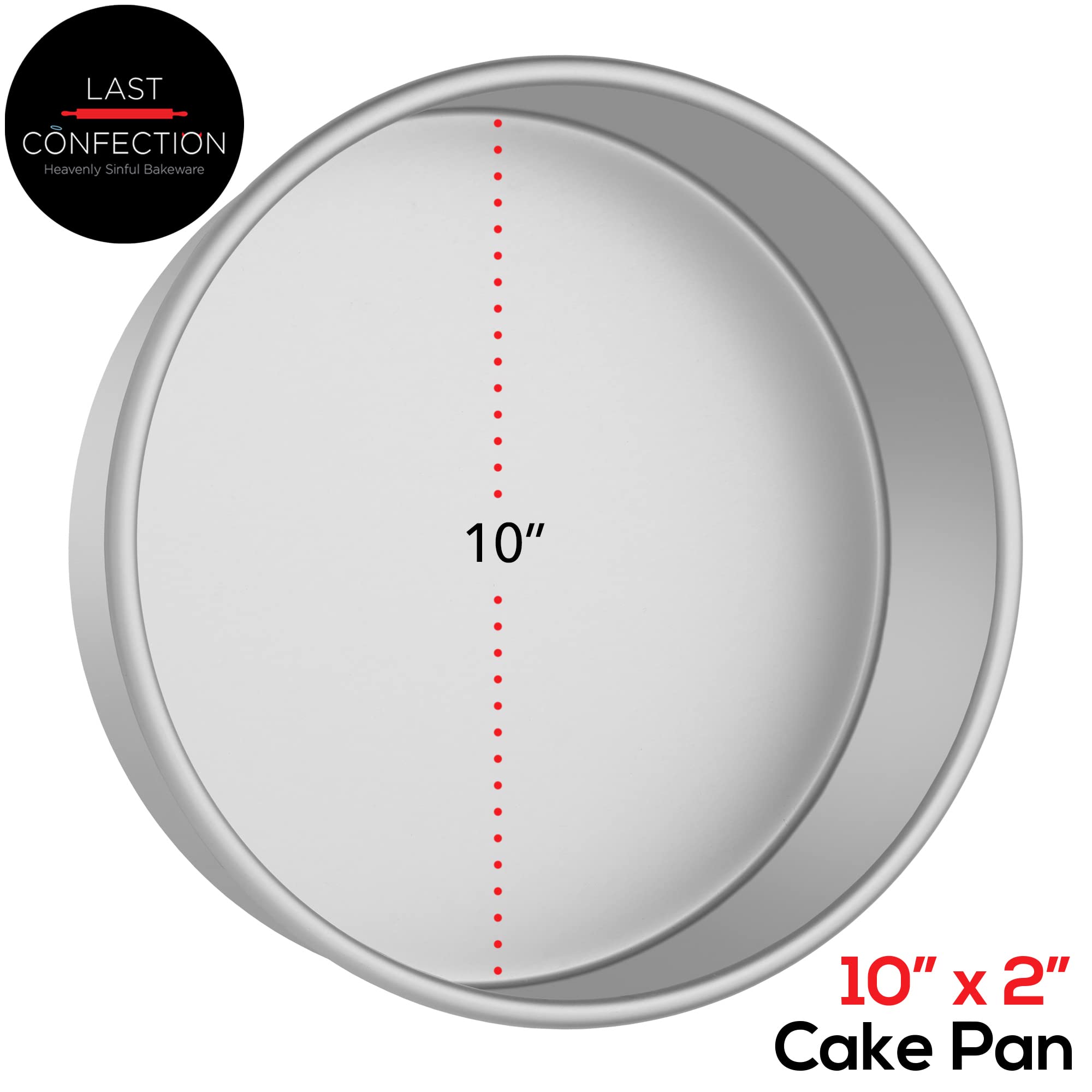 Last Confection 10'' X 2'' Aluminum Round Cake Pan - Professional Bakeware