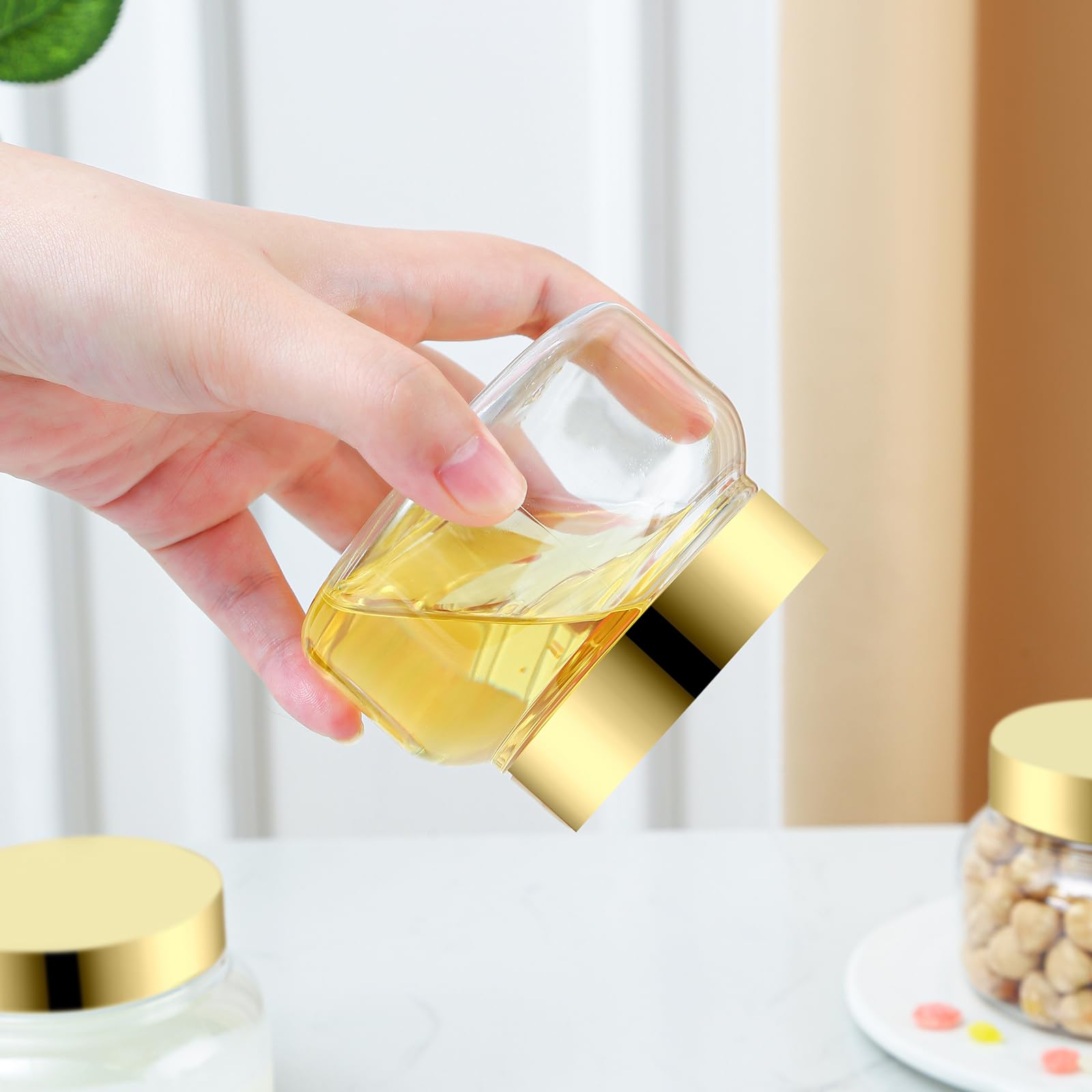 24 Pack 8 Oz Plastic Containers With Lids And Waterproof Label Bpa Free - Refillable Transparent Cosmetic Containers For Body Bu