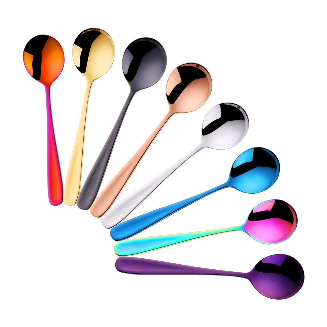 7-Inch Stainless Steel Table Spoons Soup Spoons Bouillon Spoons, 8 Pieces (Table Spoon)