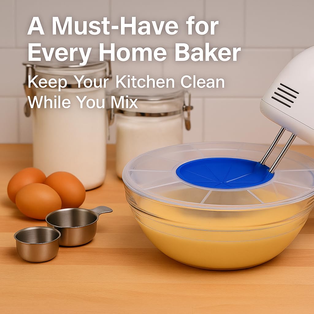 Dependable Industries inc. Essentials 12'' Mixing Bowl Splatter Guard BPA FREE Fits Most Hand and Electric Mixers (1)