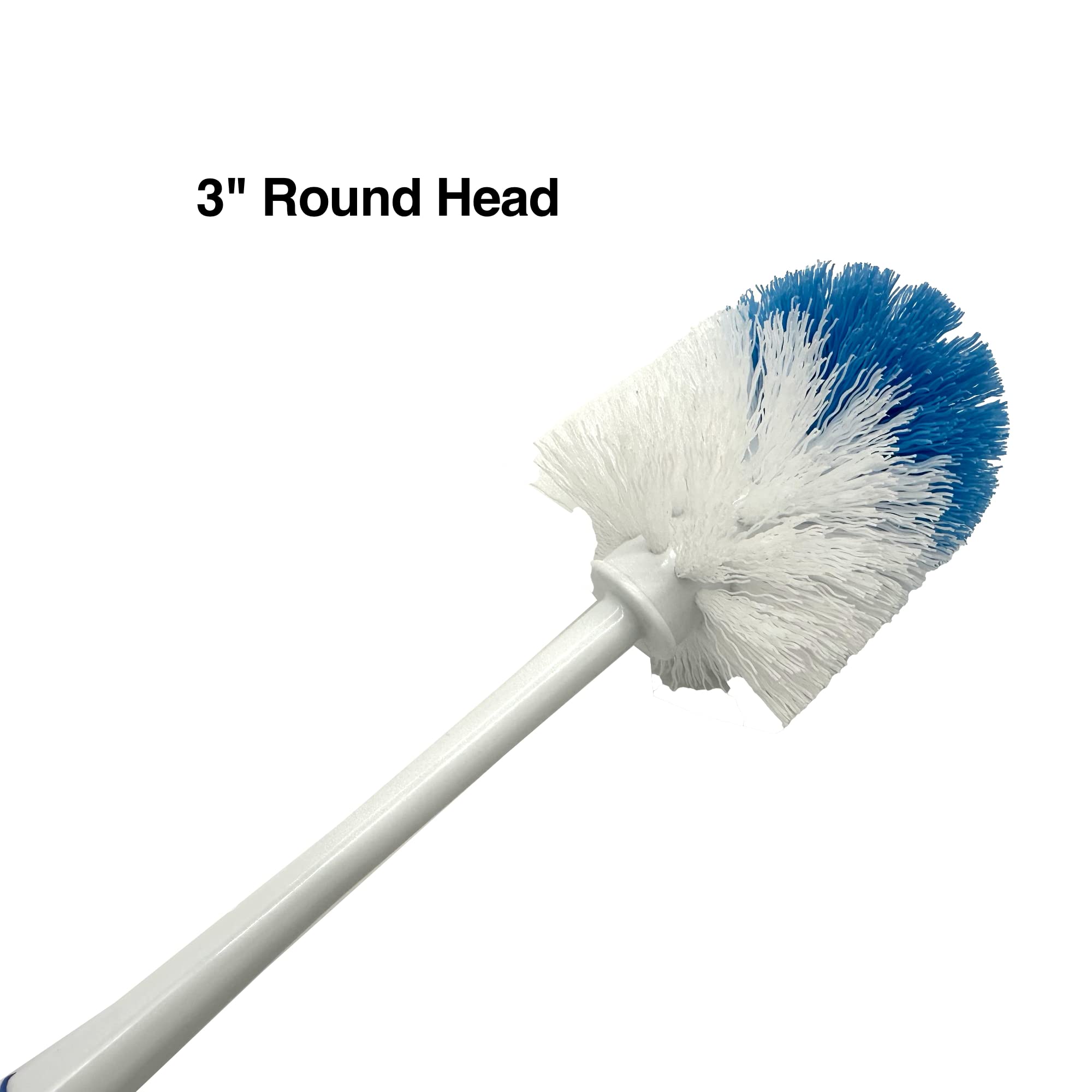 Rocky Mountain Goods Heavy Duty Round Toilet Brush - Sturdy Handle For Thorough Cleaning - All Plastic Construction Won'T Rust -