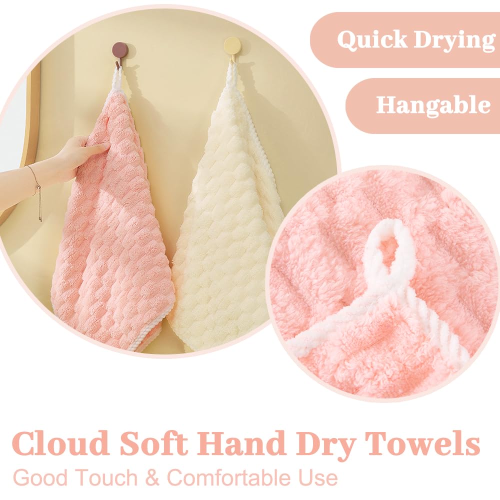 Fhdusryo 6Pcs Hanging Hand Dry Towels, Square Microfiber Hand Towels With Hanging Loop, Super Absorbent Soft Small Hanging Towel