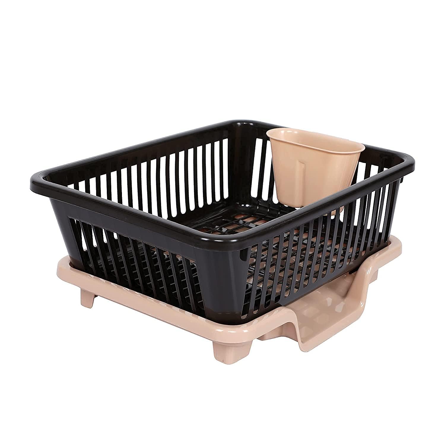 Simparte Dish Drying Rack - 3 In 1 Large Durable Plastic Utensil Basket With Spoon Holder & Removable Dish Drainer Tray | Unbrea