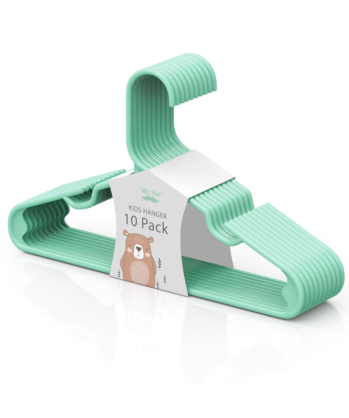 Mr. Pen- Kids Plastic Hangers, 10 Pack, Green Baby Hanger, Childrens Hangers For Clothes, Baby Hangers For Closet, Kids Hangers,