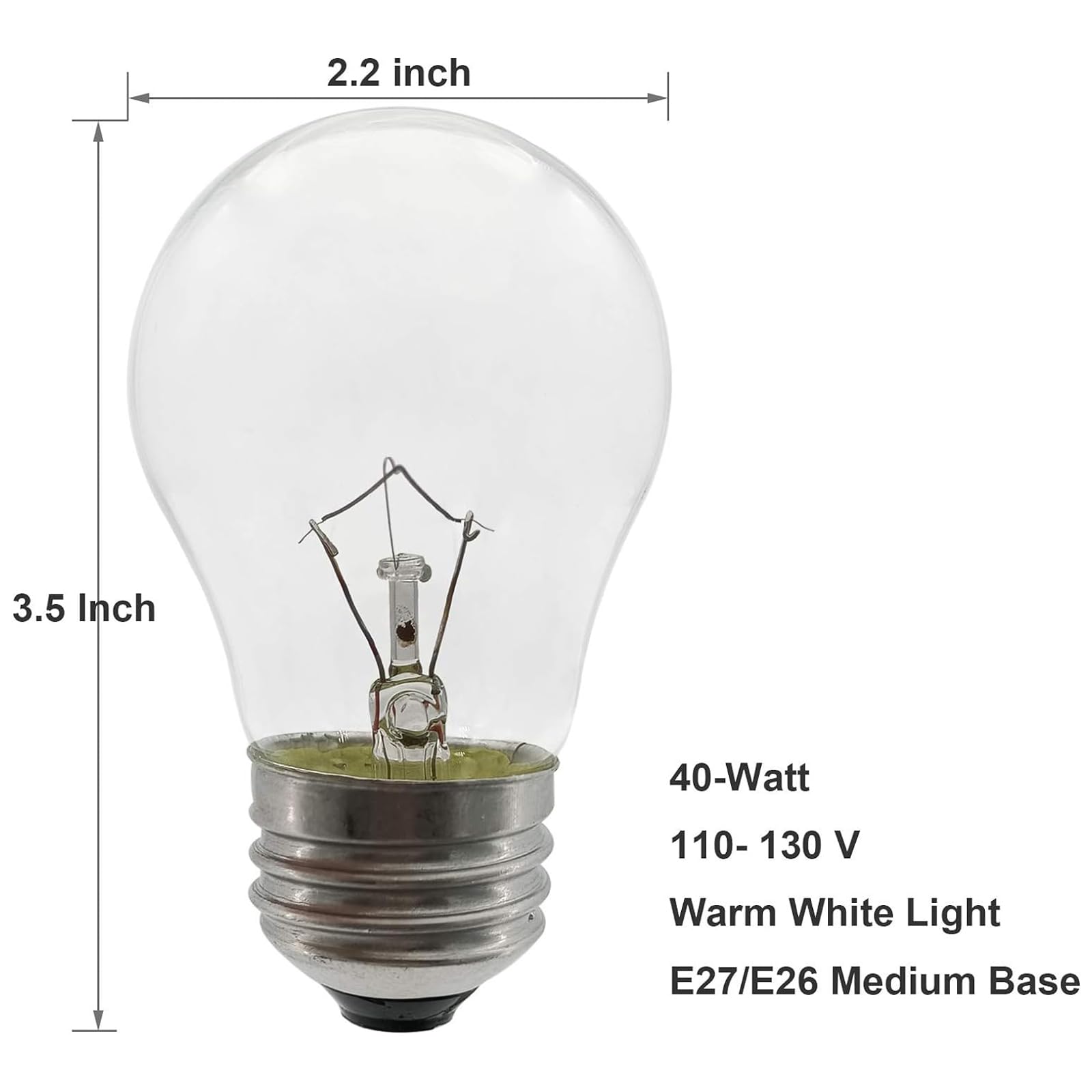 Oven Light Bulb 40 Watt Appliance Light Bulb, High Temperature 300 Degree Resistant Appliance Bulb For Oven, Stove, Refrigerator