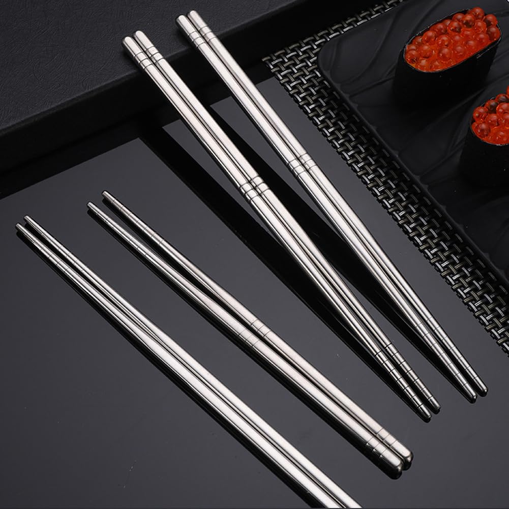 Spoon And Chopsticks Set, 3 Pair Stainless Steel Metal Chopsticks Spoon Set, 3 Set Reusable Korean Chopsticks And Spoons Set For