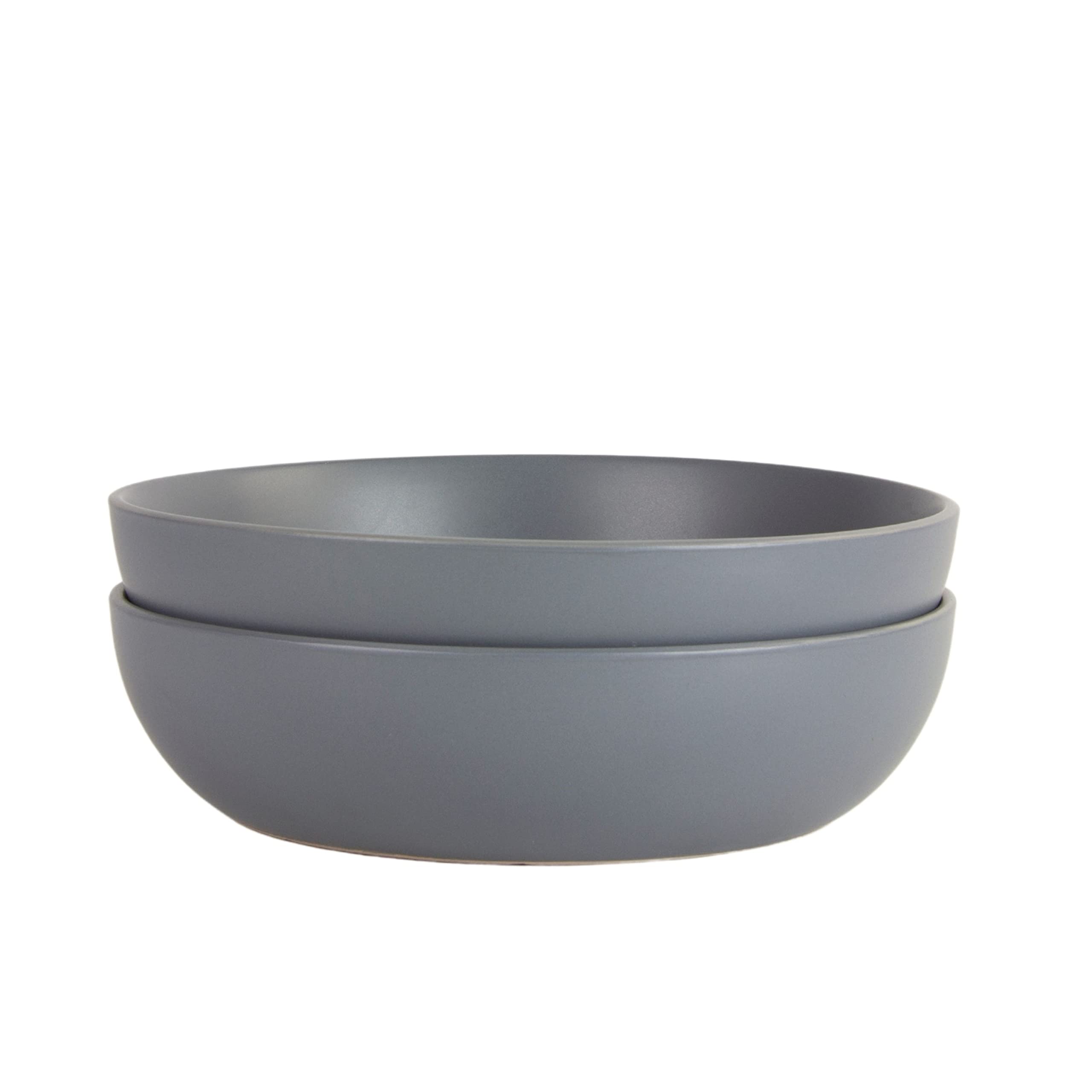 10 Strawberry Street Wazee Matte 948Oz Serving Bowl, Set Of 2, Charcoal