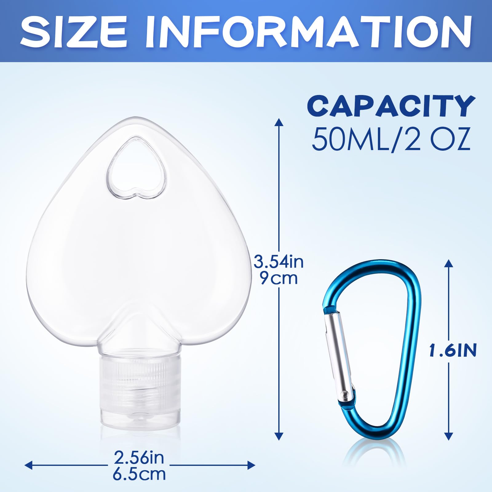 FairySandy 100 Pcs Traveling Bottles with Keychain 2oz Clear Keychain Bottle Plastic Empty Refillable Liquid Packing Container S