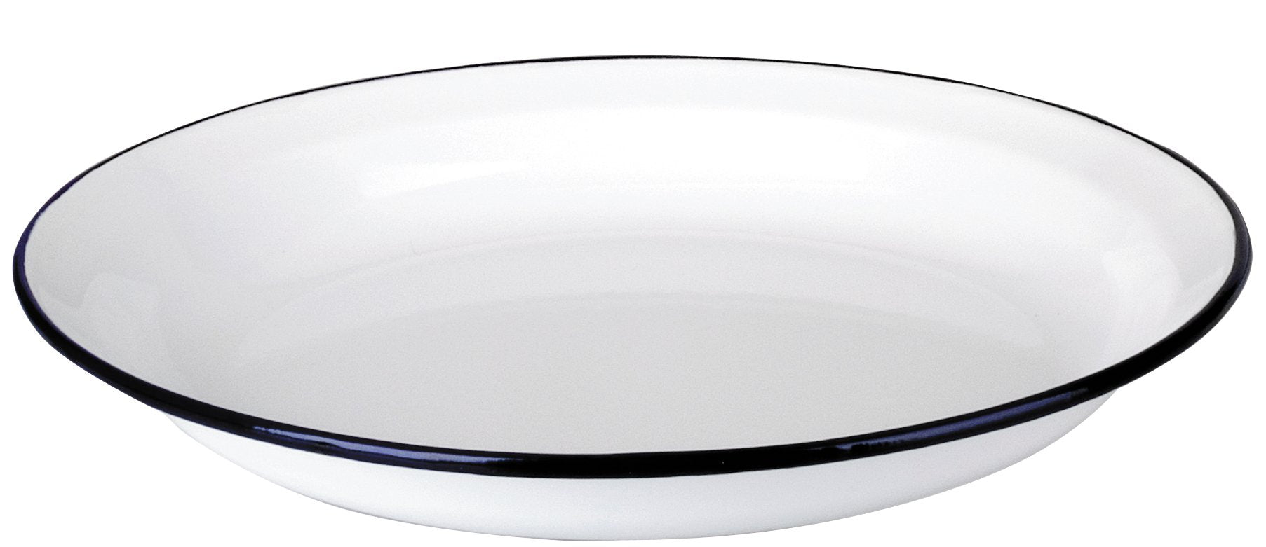 IBILI Dish Blanca 36x4 cm of enamelled steel in white/blue, 36 x 36 x 4 cm