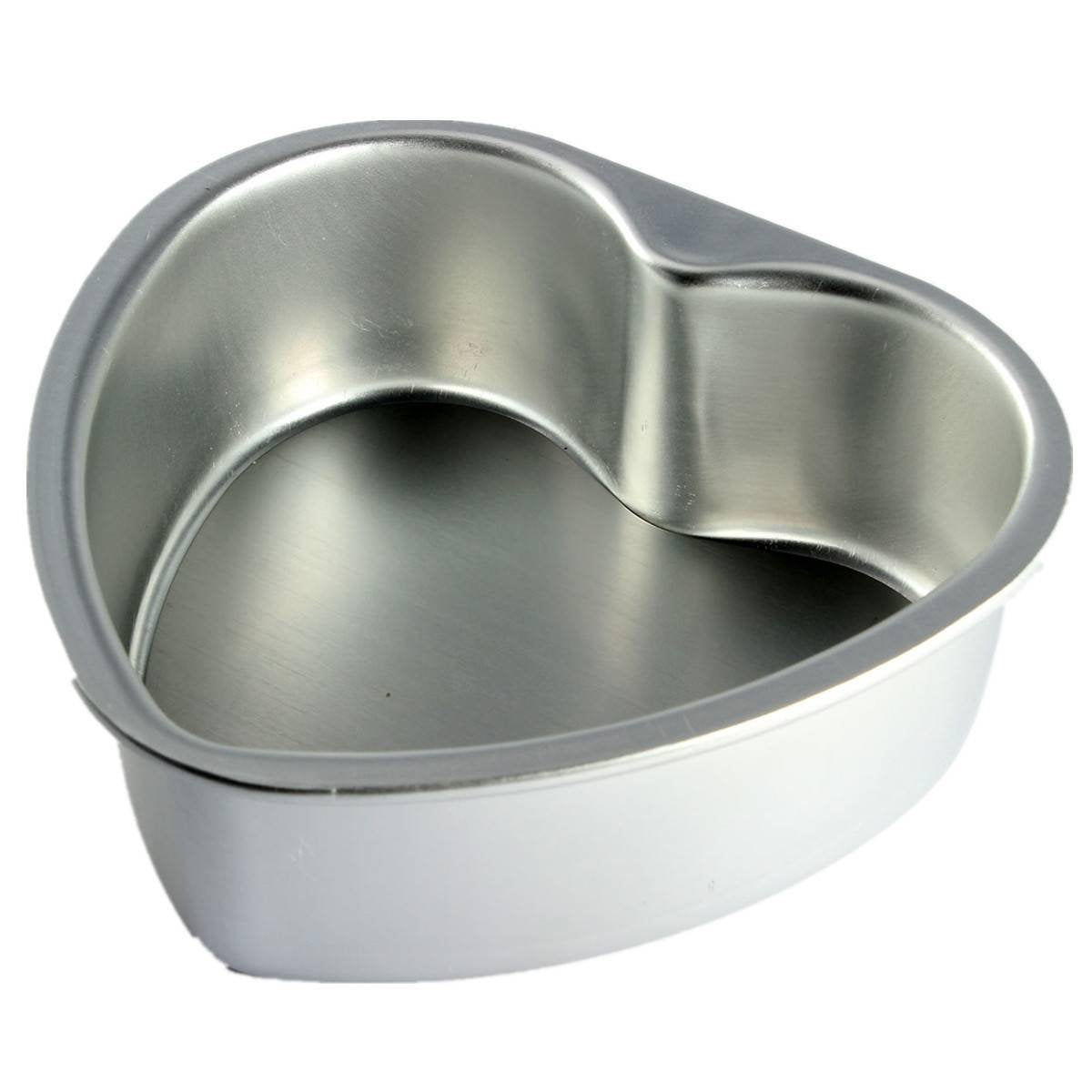 Eoocvt 4Pcs Aluminium Heart Shaped Cake Pan Set Tin Muffin Chocolate Mold Baking With Removable Bottom - 5'' 6'' 8'' 10''