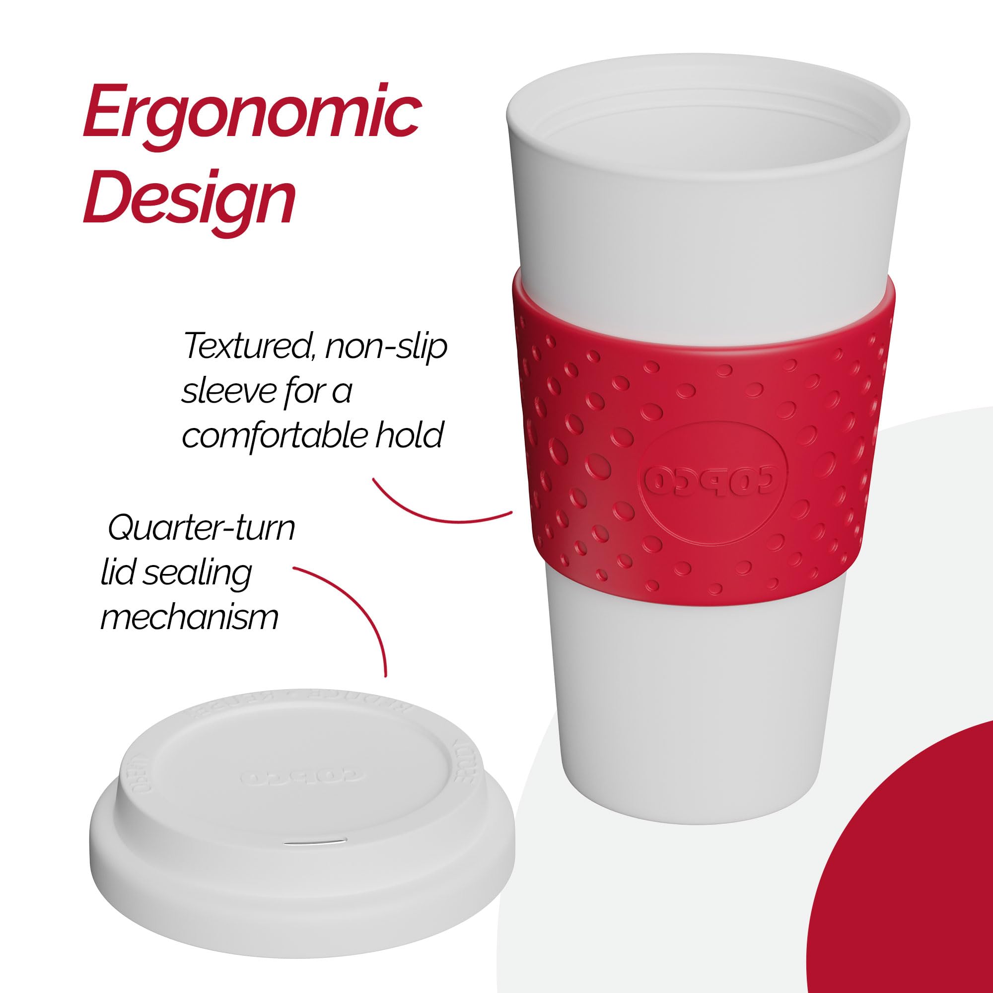 Copco Acadia Travel Mug, 16-Ounce, Cherry Red