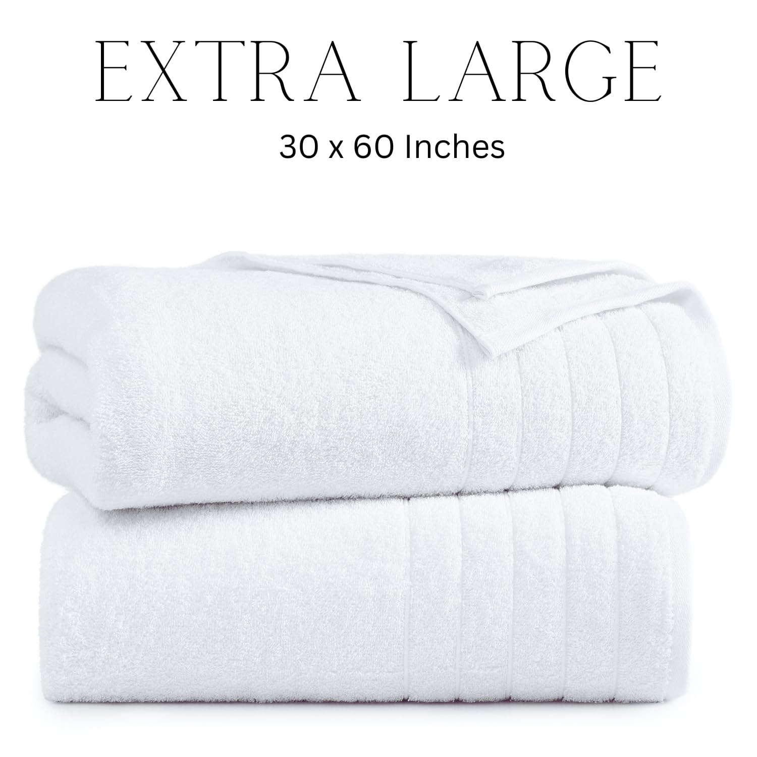 Casa Platino Bath Towels, 2 Pack Large Bath Towels Set(30''X 60''), 100% Ringspun Cotton Towels, White Towels For Bathroom, Abso