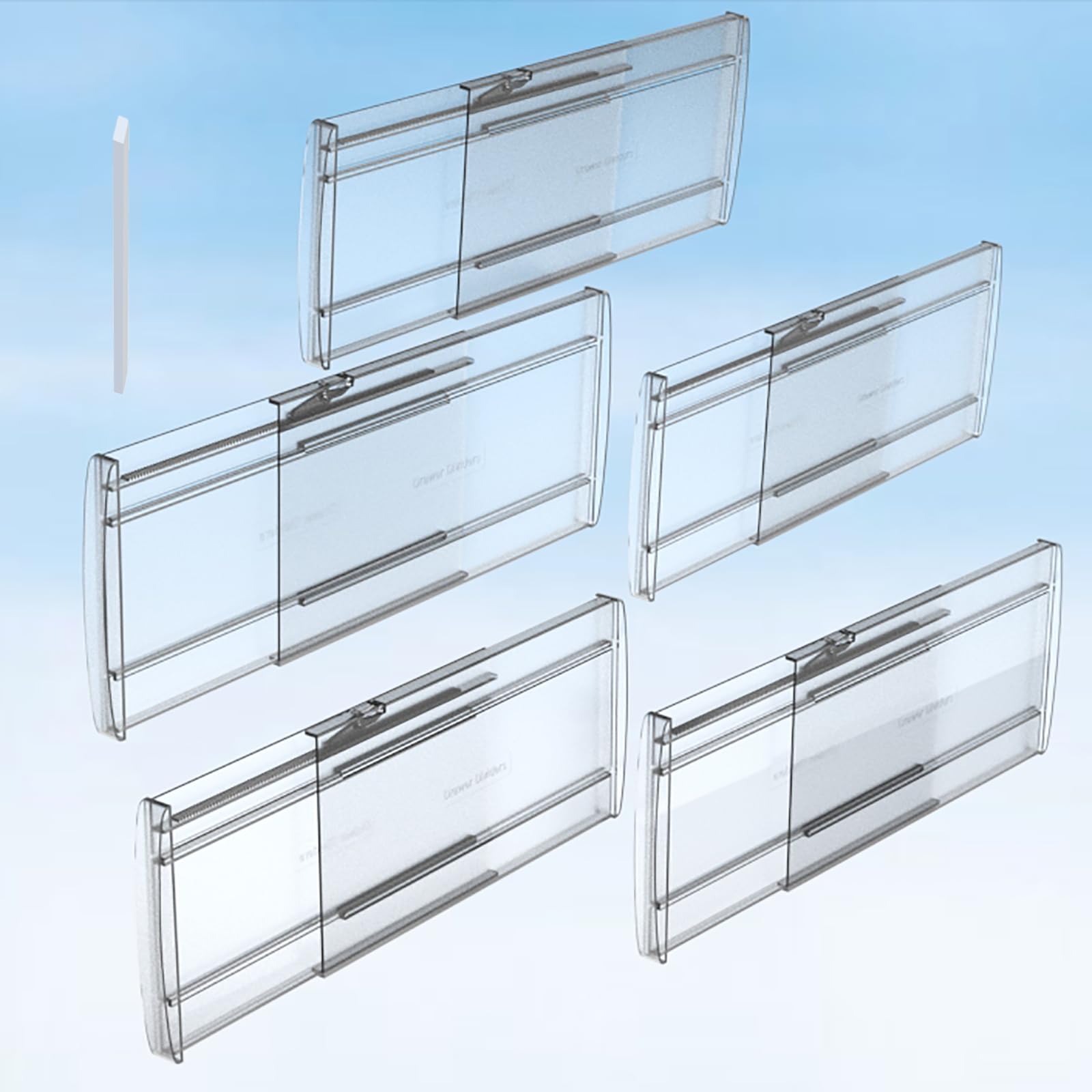 5 Pack Adjustable Drawer Dividers For Clothes,6 High Expandable From 1322 Clear Drawer Organizers, Pc Plastic Separators For 
