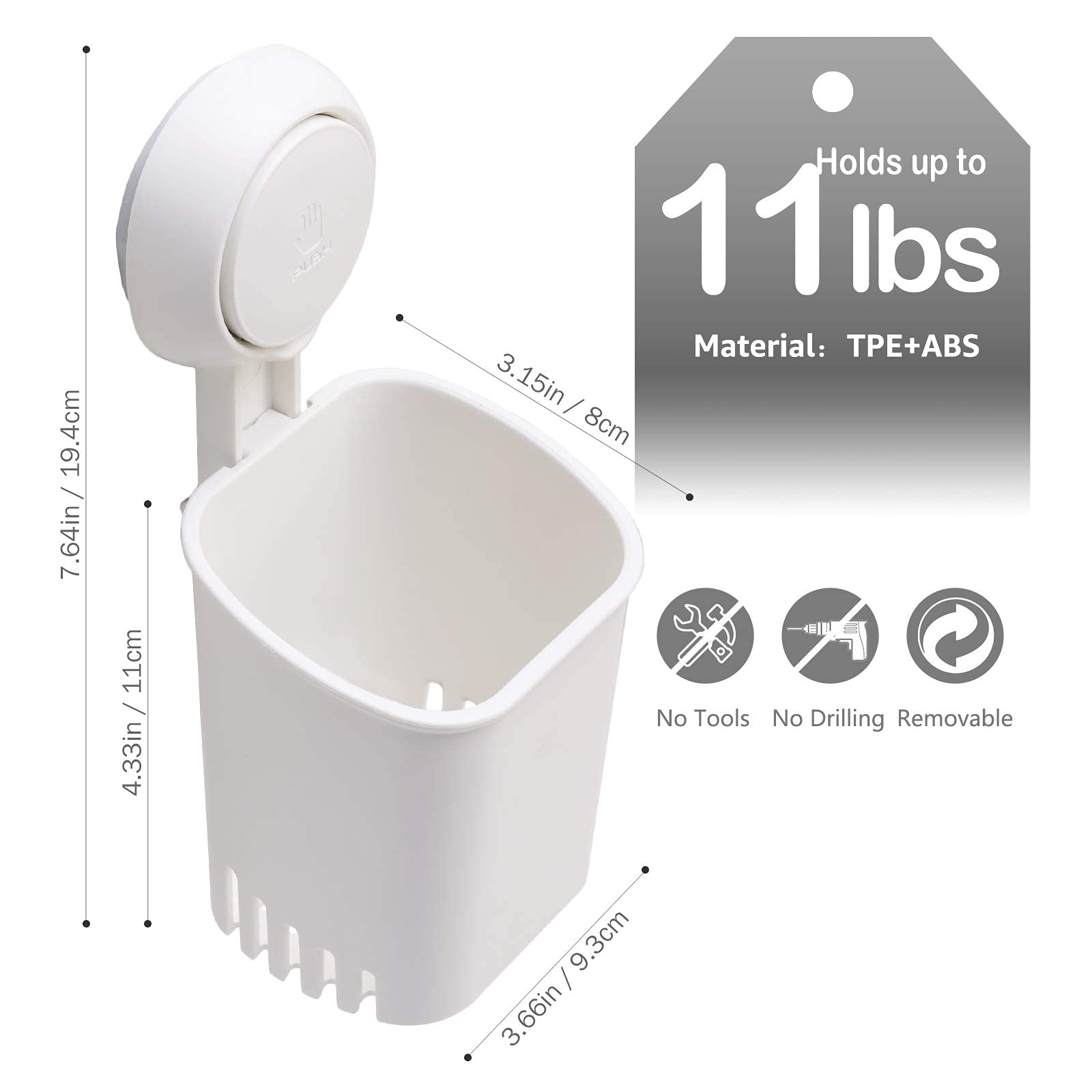 Leverloc Suction Toothbrush Holder, Drill-Free Removable Shower Toothbrush Holder For Wall, Powerful Toothpaste Toothbrush Sucti