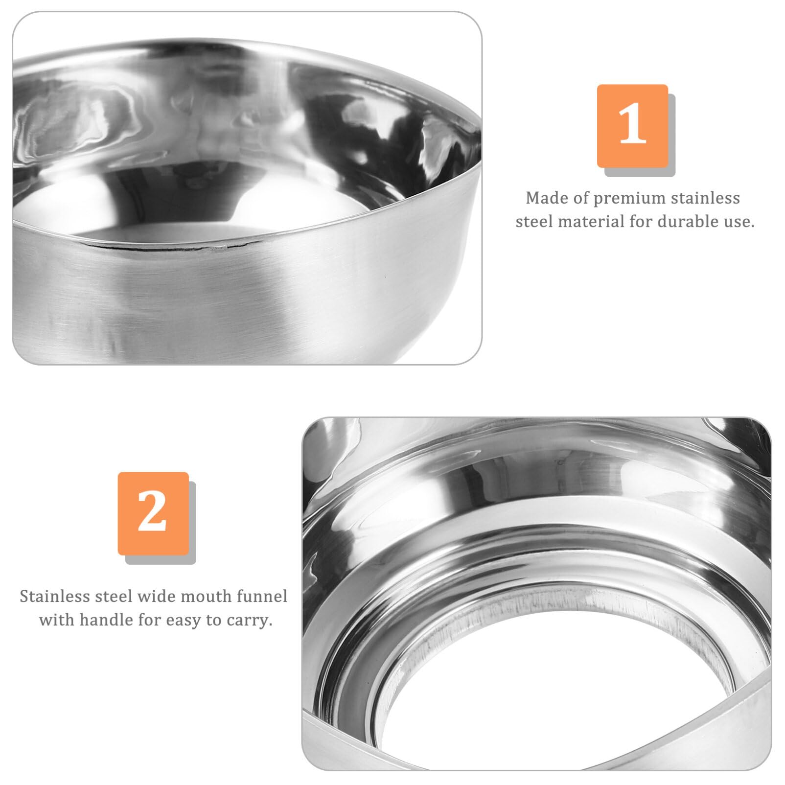 Hemoton Canning Funnel Wide Mouth Funnel For Jars Large Canning Funnels For Filling Bottles Stainless Steel Food Funnel (Silver)