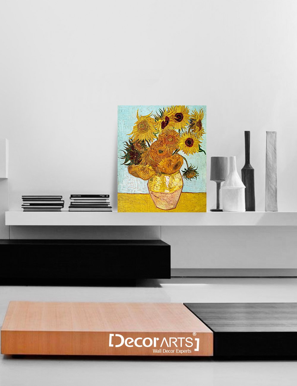 Decorarts - Twelve Sunflowers By Vincent Van Gogh. Oil Painting Reproduction. Giclee Print On Canvas. Ready To Hang Wall Art For