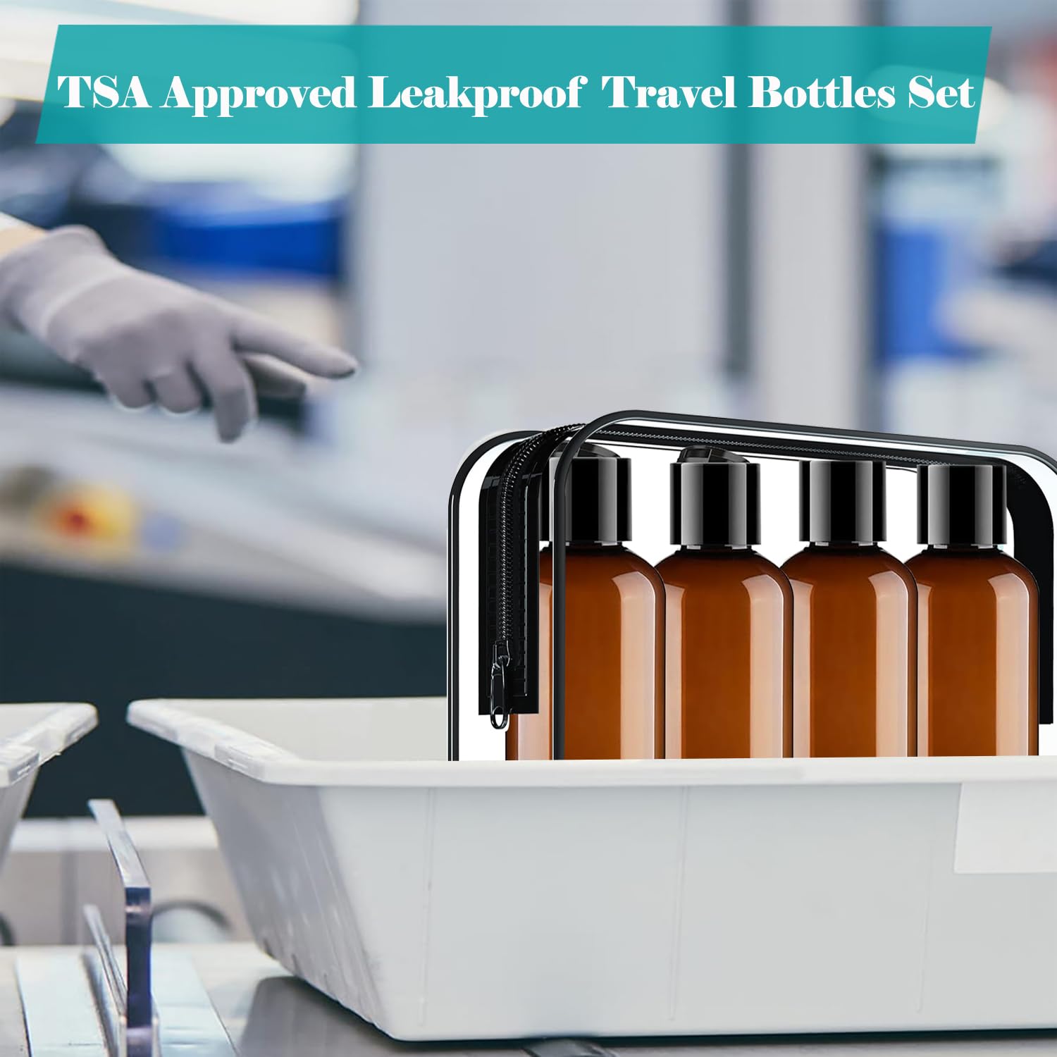 Toiletry Travel Bottles, 4Pack 3.4Oz/100Ml - Squeezable Plastic Containers With Flip Caps - Refillable Cosmetic Kit For Shampoo,
