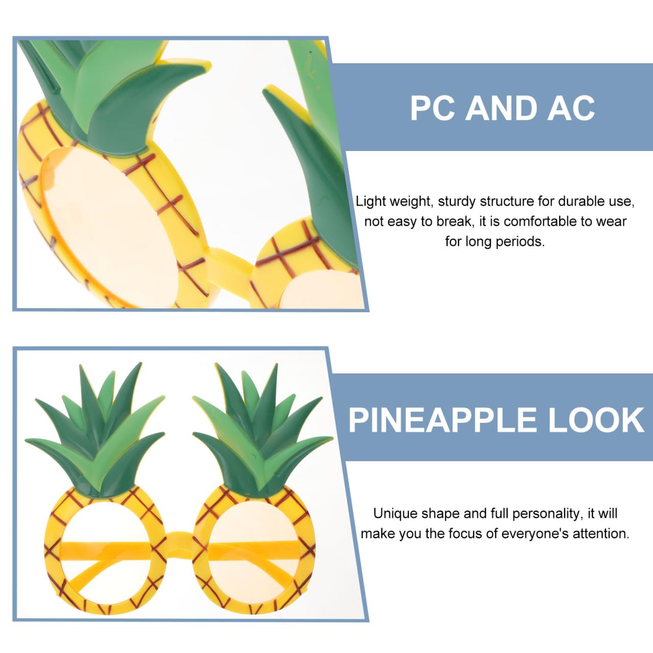 Amosfun Hawaiian Novelty Party Sunglasses Beach Pineapple Eyeglasses Pineapple Glasses Summer Party Favors Funny Eyewears Glasses Dancing Party Supplies