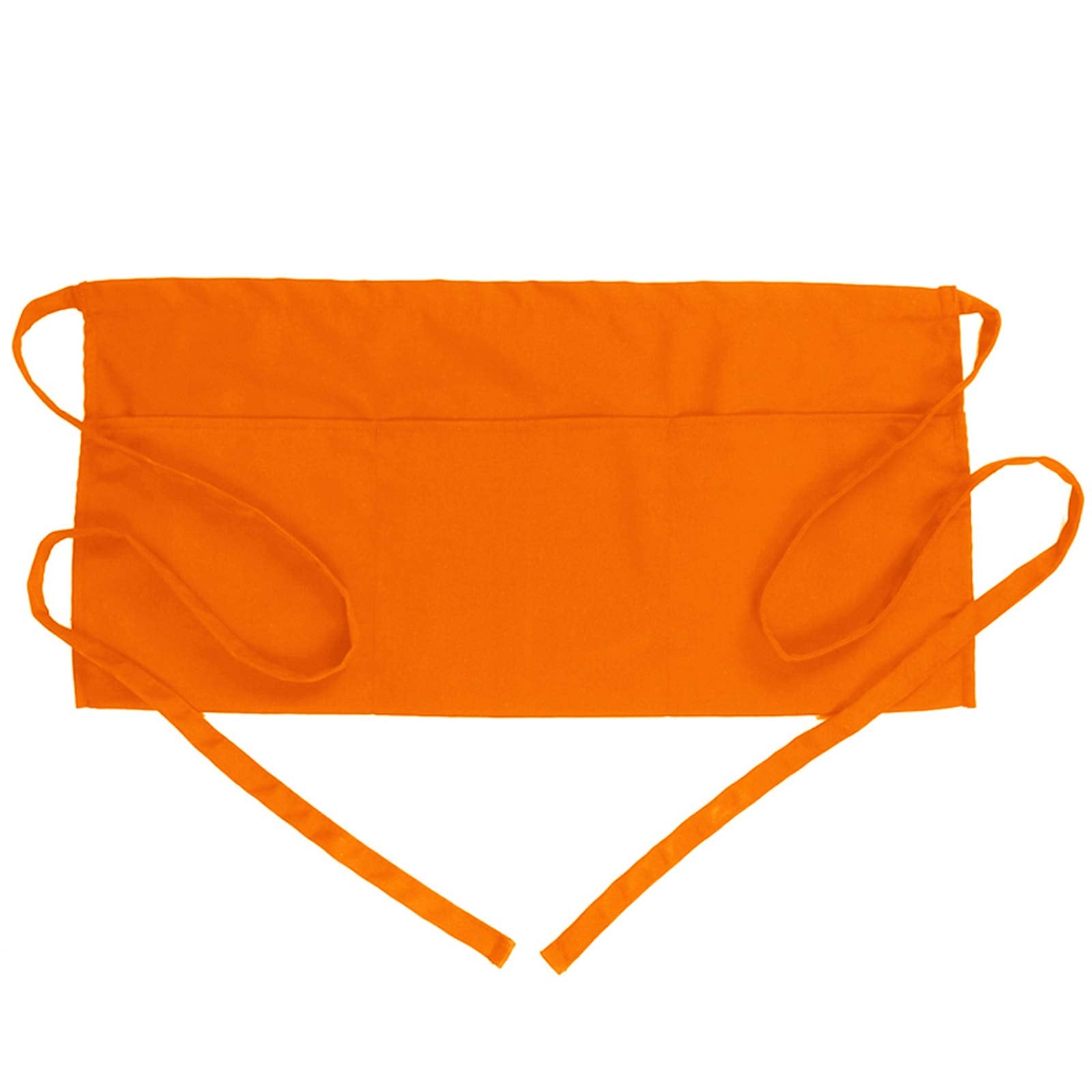 BOHARERS Waist Apron with 3 Pockets - Orange Waitress Waiter Server Short Apron