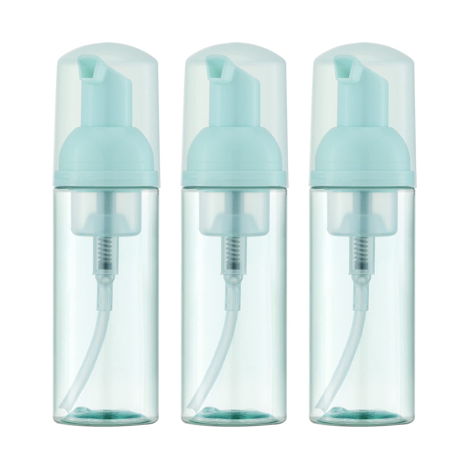 Owlyee 2Oz Foam Bottle (3Pcs) Empty Foaming Pump Dispenser For Hand Soap, Lash Cleanser, Shampoo To Travel (60Ml, Green)