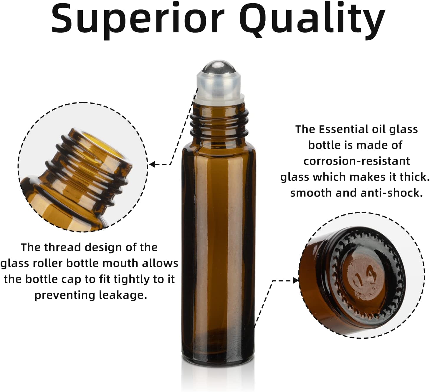 Givitasot 10Ml Essential Oil Roller Bottles, 6 Pack Amber Oil Roller Bottles For Essential Oils, Roll On Bottles With Stainless