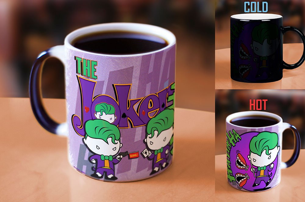 Morphing Mugs Dc Comics - Joker - Chibi Cartoon - Justice League - 11 Oz Heat Sensitive Mug - Ceramic Color Changing Coffee Tea