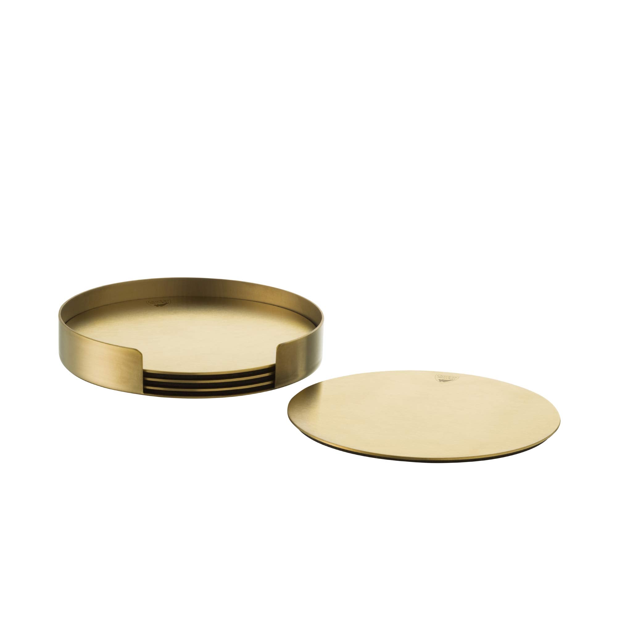 Orrefors Peak Padded Non Slip Coasters, Set Of 4, Gold