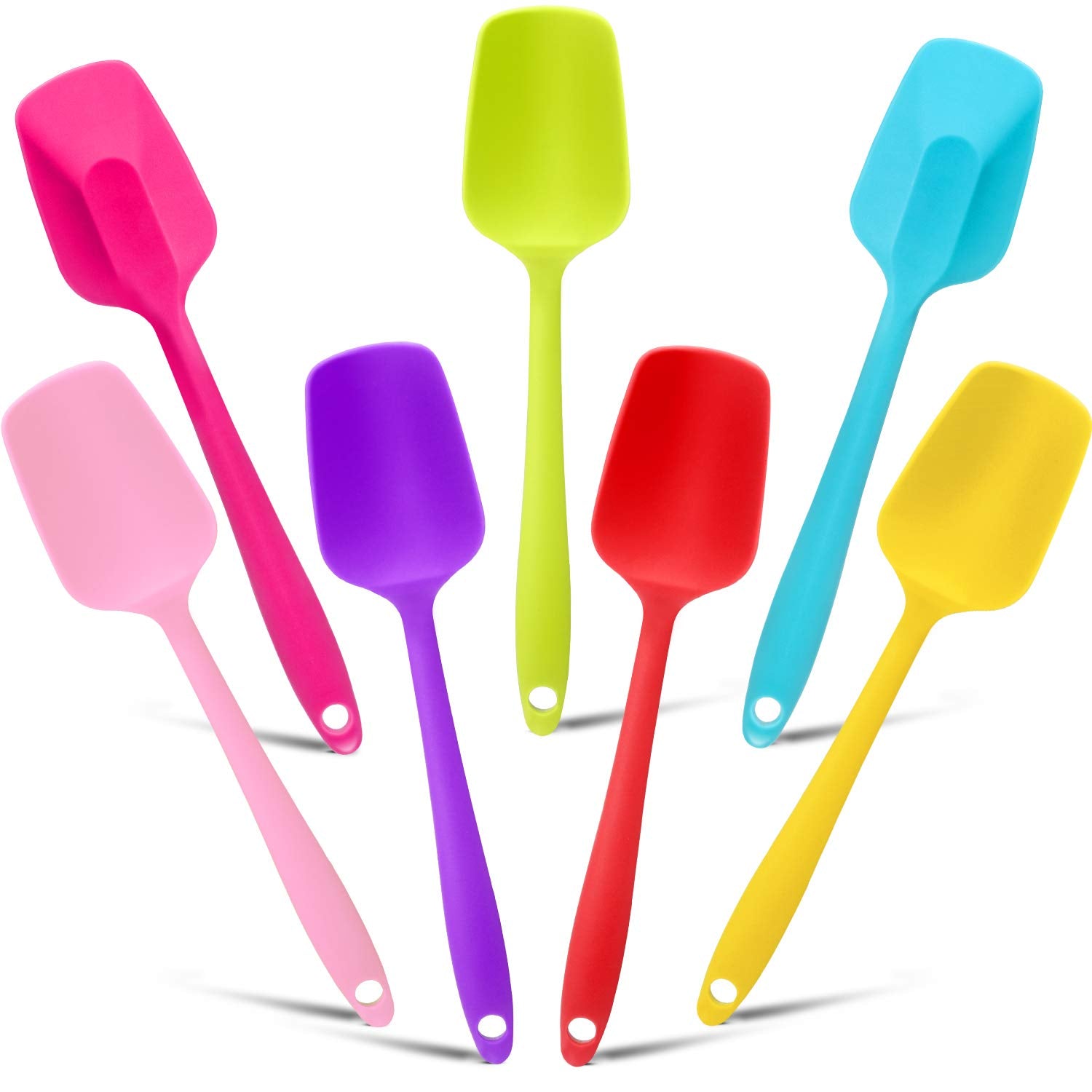 Patelai Silicone Spatulas, 7 Pieces 8.2 Inch Small Rubber Spoon Spatula Non Stick Kitchen Spatulas Heat Resistant Flexible Scrap