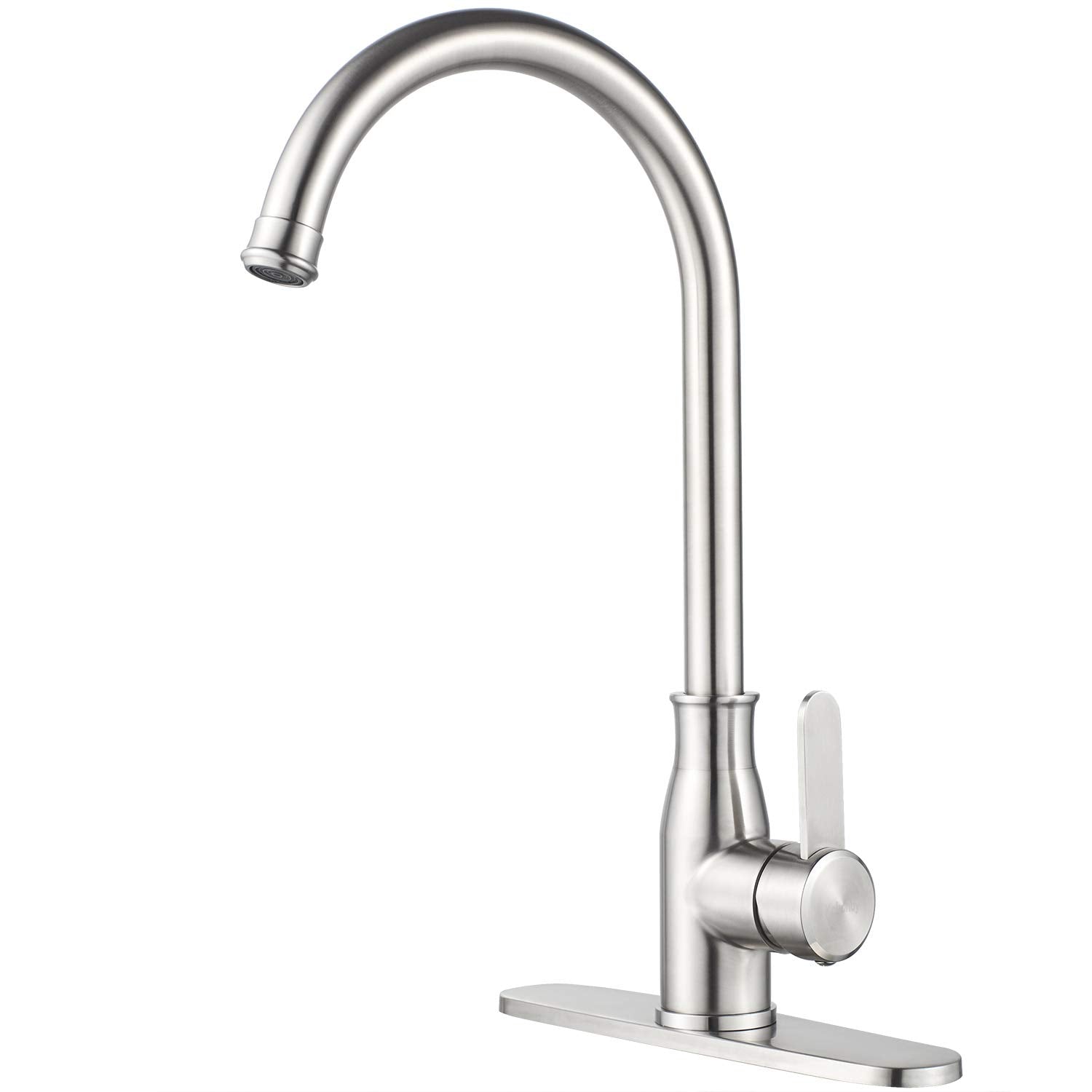 Kohonby Single Handle Kitchen Faucet Stainless Steel Brushed Nickel,Modern High Arc Kitchen Sink Faucet, Commercial Bar Sink Fau