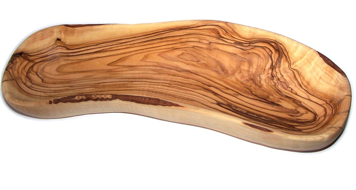 Holy Land Market Beautiful Olive Wood Bread Dish/Bowl For Serving Bread - 10-14