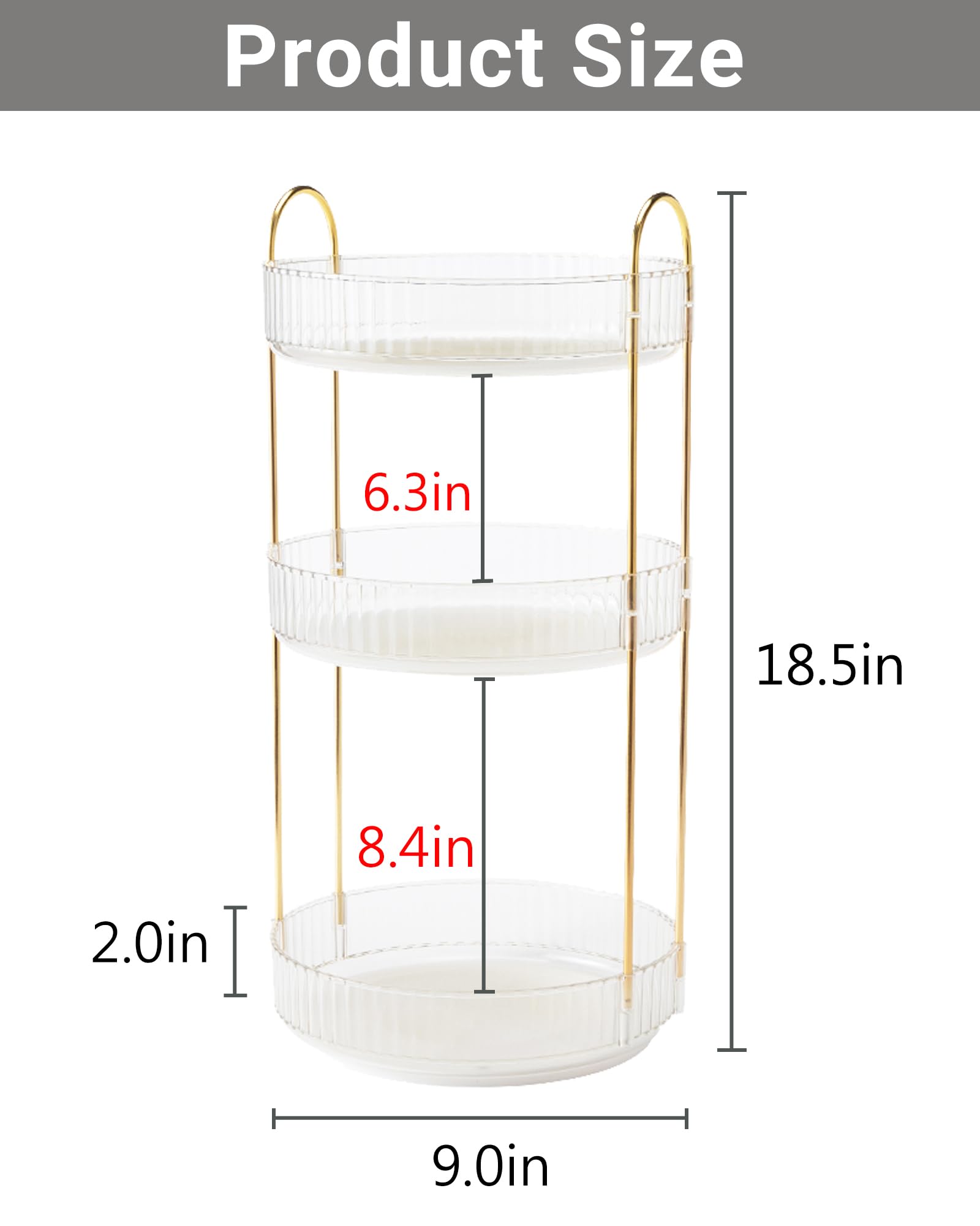 Asayuee 360 Rotating Makeup Organizer,2 Tier Large Capacity Make Up Organizers And Storage,Skincare Perfume Vanity Organizers,Ba