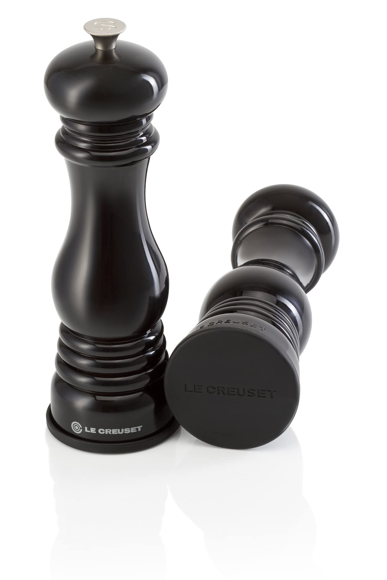 Le Creuset Set Of 2 Mill Caps, Black And White, 12''