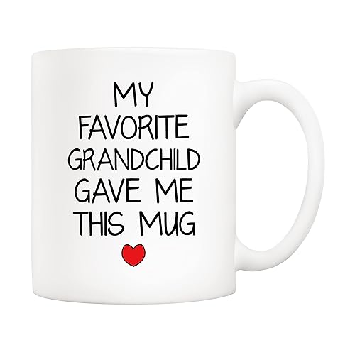 5Aup My Favorite Grandchild Gave Me This Mug Christmas Gifts  Grandpa Grandma Cup from Grandkids  Granddaughter  Grandson - Gift for Grandparents  Men  Women 11 Oz