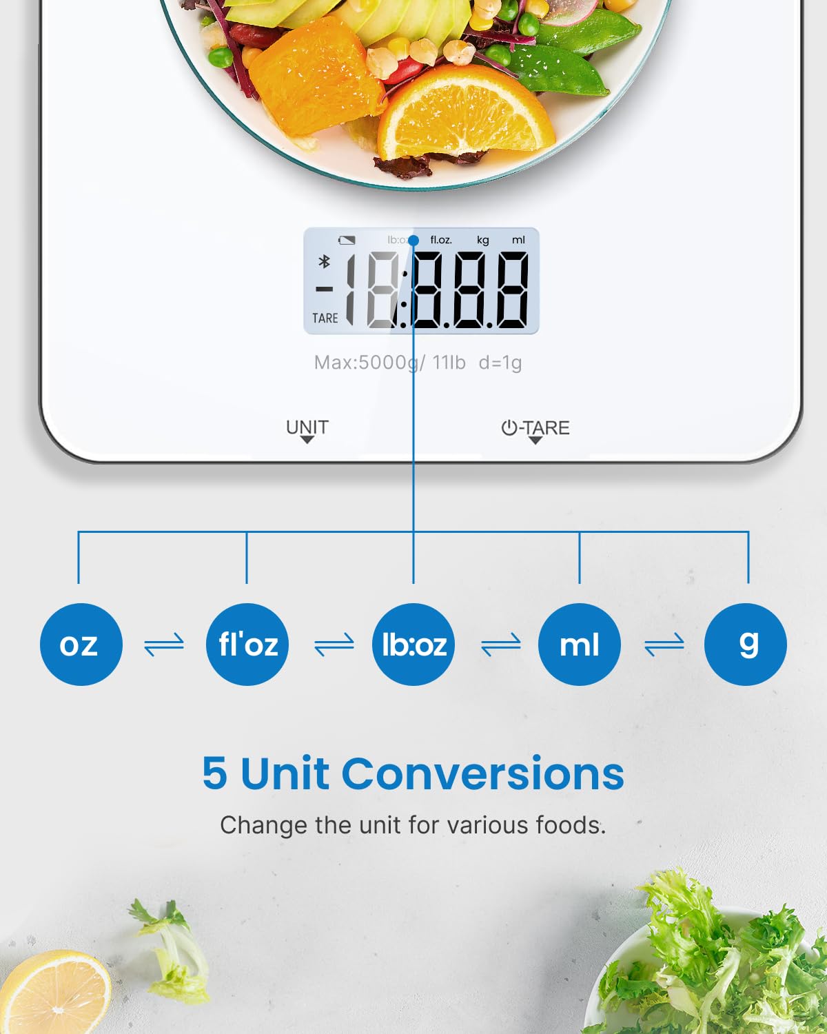 Renpho Food Scale With Nutritional Calculator, Digital Kitchen Scale For Weight Loss, Smart Food Weight Scale With App For Macro