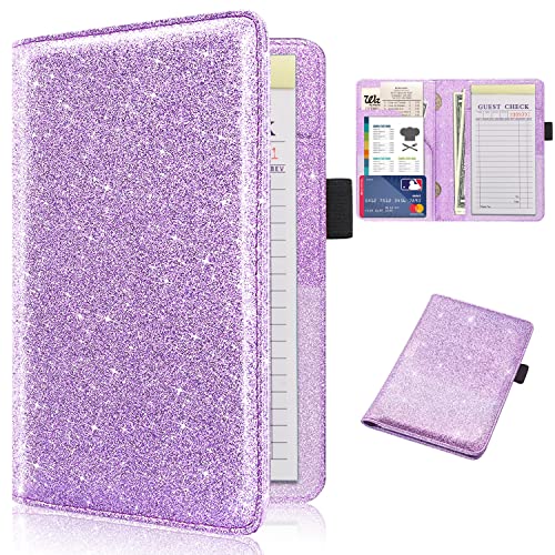 Rsaquar Server Books For Waitress, Cute Waitstaff Organizer Wallet Support With 7 Storage Pockets For Recipes And Guest Check, L