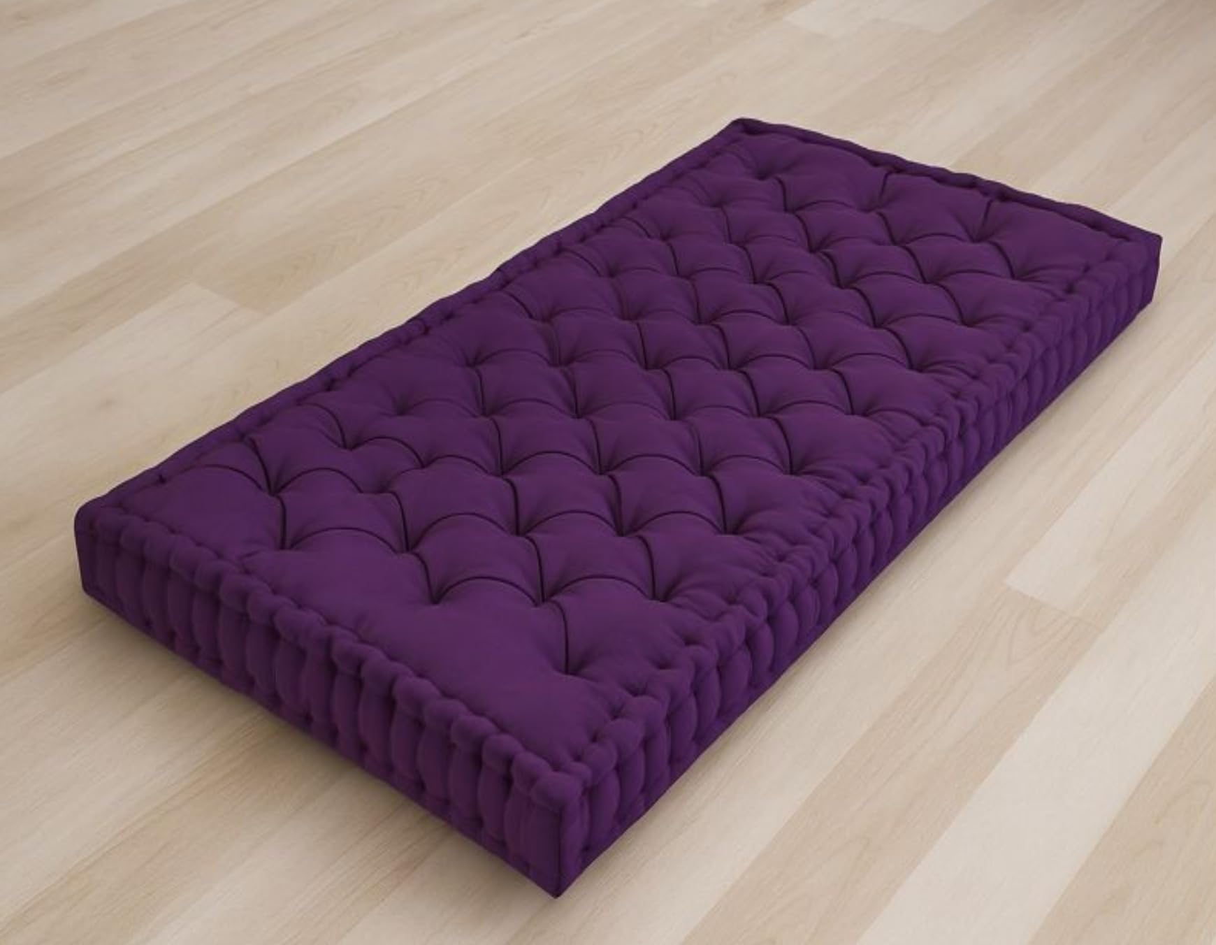 Homychair Foldable Cotton Floor Mattress | 4 Inch Thick Tufted Cushion | 63 ft Guest Bed Sleeping Mattress