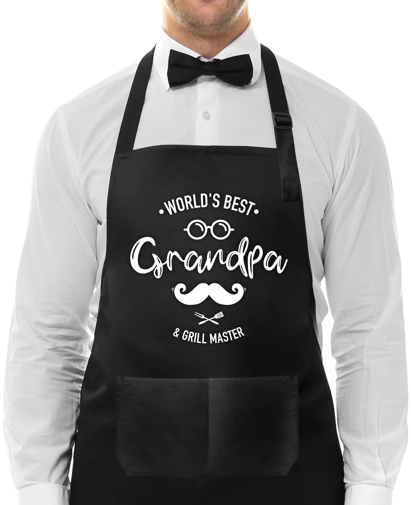 Moanlor Art Funny Cooking Apron For Grandpa Dad-World'S Best Grandpa -Birthday Father'S Day Grilling Gifts For Grandad-Best Gran