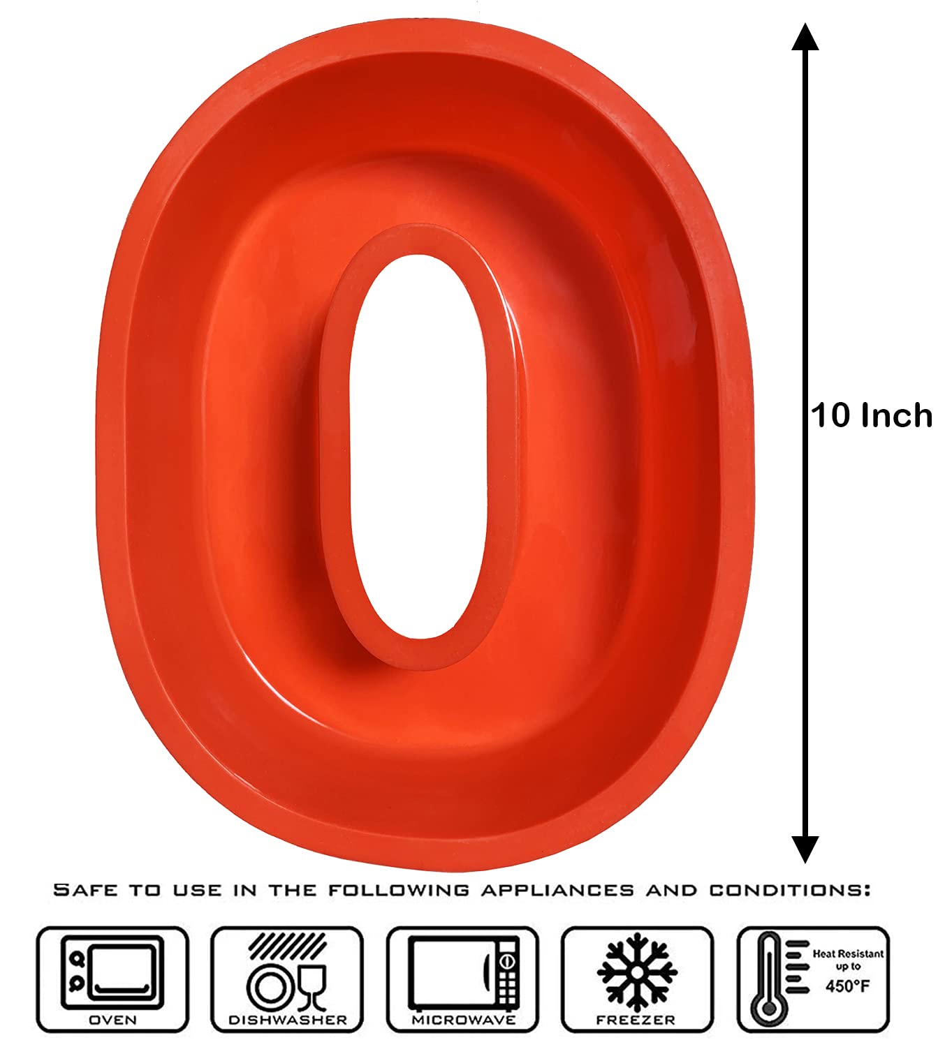 Jetkong 10-Inches Silicone Number Cake Mold Diy Baking Cake Pan With Decorating Pen (Number 0)