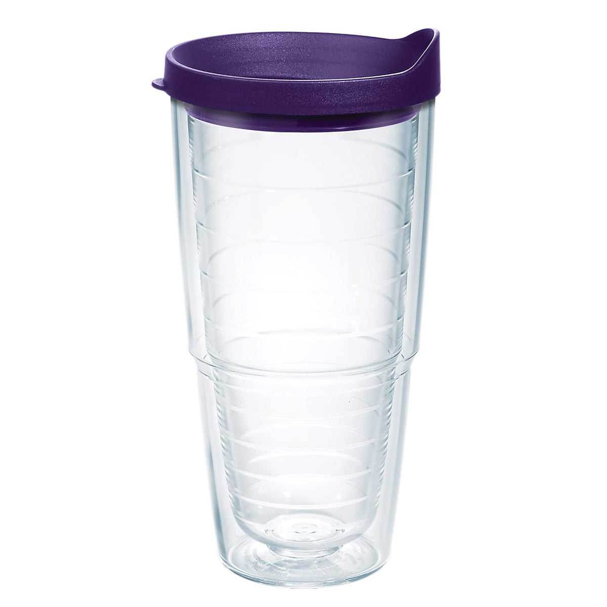 Tervis Clear & Colorful Lidded Made In Usa Double Walled Insulated Tumbler Travel Cup Keeps Drinks Cold & Hot, 24Oz, Royal Purpl