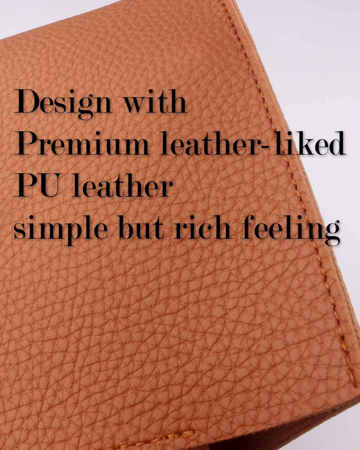 Tissue Box Cover Large Rectangular - Plus Size Leather Tissue Box Holder With Bottom Belt [Jesmini, Camel Brown] Long Rectangle