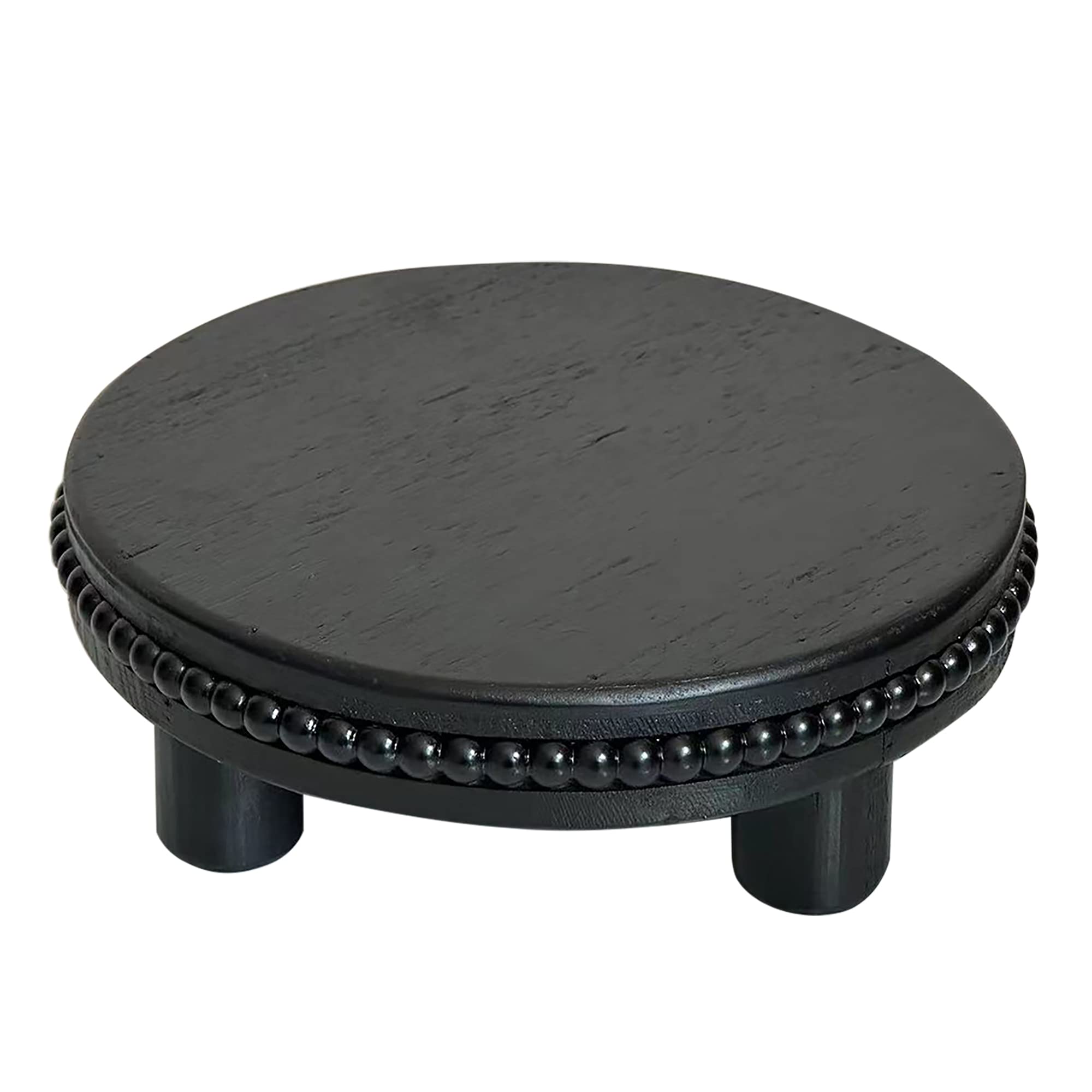 dwellington Farmhouse Beaded Wood Tray Risers for Display, 7.6    Wooden Decorative Tray for Kitchen Home Decor, Display Pedesta