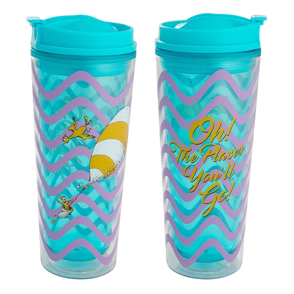 Dr. Seuss Oh The Places You'Ll Go 16 Oz. Acrylic Tumbler, Blue And Purple