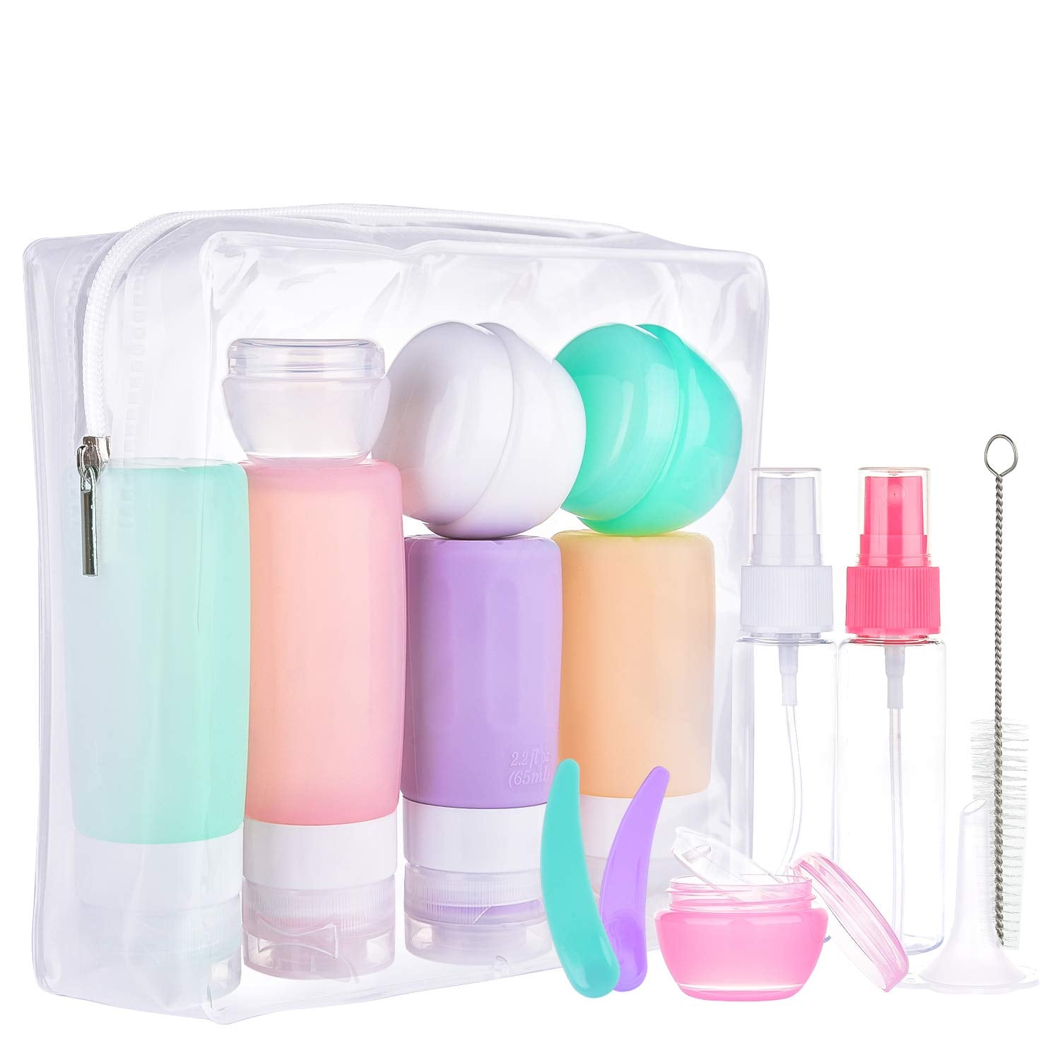 Morfone 16 Pack Travel Bottles Set For Toiletries, Tsa Approved Travel Containers Leak Proof Silicone Squeezable Travel Accessor