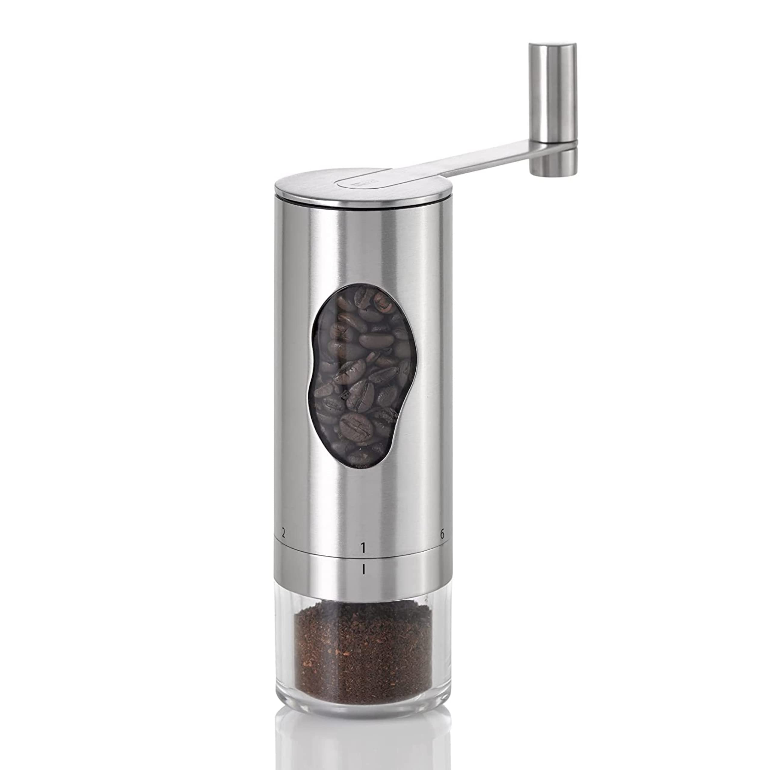 Adhoc Mrs. Bean Stainless Steel Coffee Grinder With Adjustable Coarseness Settings - Manual & Portable Coffee Bean Grinder - Sta