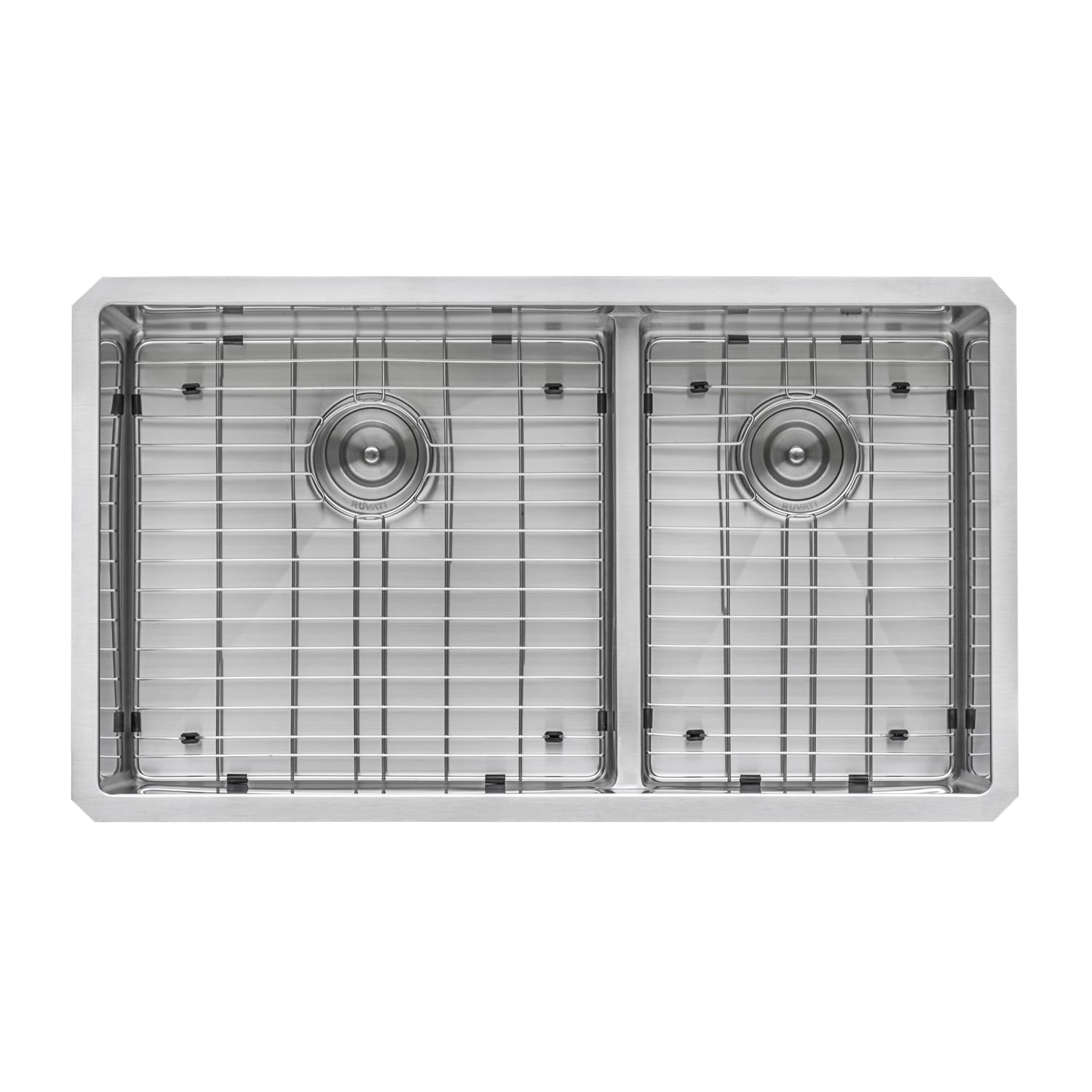 Ruvati 36-Inch Low-Divide Undermount 60/40 Double Bowl 16 Gauge Stainless Steel Kitchen Sink - Rvh7417
