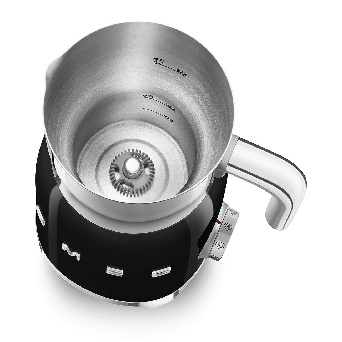 Smeg Retro 50'S Style Milk Frother With 2 Disks 6 Preset Programs Hot Or Cold Frothing And Induction Heating (Black)
