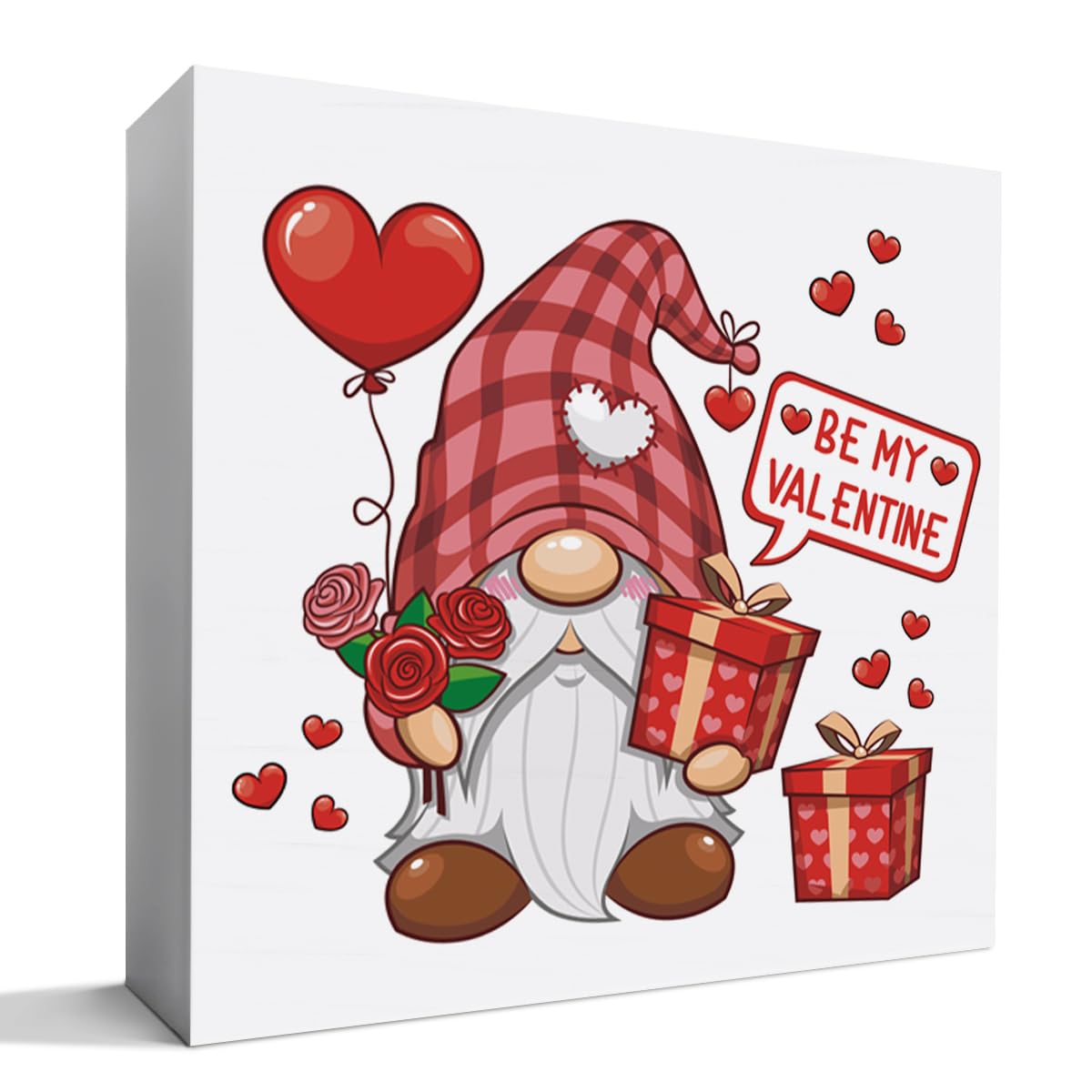 Valentine's Day Decorations Wooden Sign, Be Mine Romantic Desk Tabletop Gnome Decor, Love Gifts for Her Him Boyfriend Girlfriend
