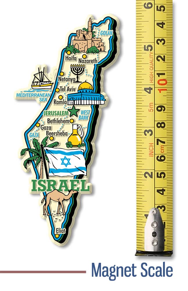 Israel Jumbo Country Map Magnet By Classic Magnets, Collectible Souvenirs Made In The Usa